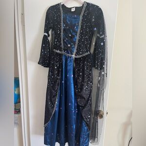 Kids Sz L Midnight Sorceress Witch Celestial Cosplay Costume Dress Halloween